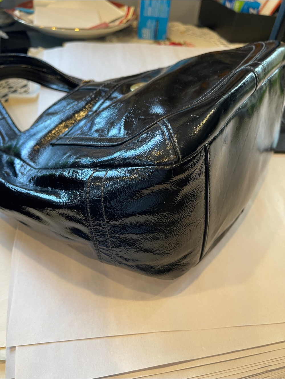 COACH Vintage Legacy Ergo Hobo Satchel Shoulder Bag Tote Pat Leather - Picture 12 of 13